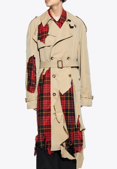 Alexander Mcqueen Beige Cotton Trench Coat In Neutral