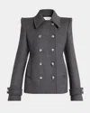 Alexander Mcqueen Doble-breasted Wool-cashmere Coat In Grey Multi