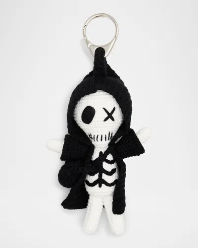 Alexander Mcqueen The Doll Sid Skeleton Charm Keyring In Black