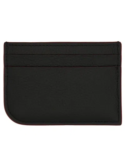 Alexander Mcqueen Domesticated Calf Leather Card Case In Black
