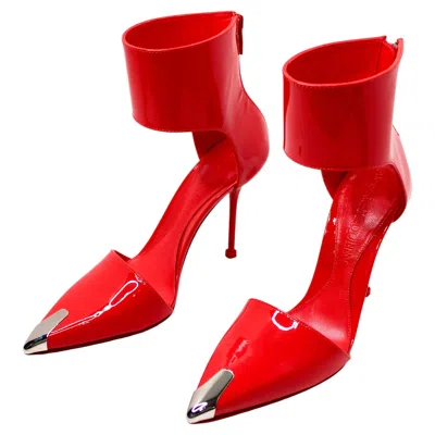 Pre-owned Alexander Mcqueen D'orsay Red Patent Leather Pumps