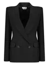 Alexander Mcqueen Double Breasted Blazer In Black