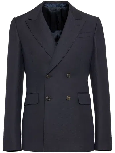 Alexander Mcqueen Doppelreihiges Sakko In Blue