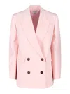 Alexander Mcqueen Double-breasted Jacket With Peaked Lapels For Women In Rosado