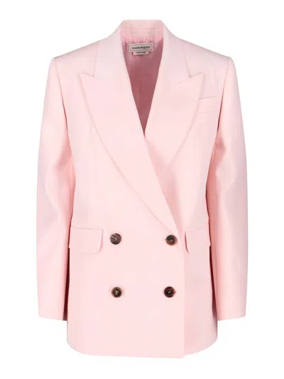 Alexander Mcqueen Oversize Blazer Jacket In Pink
