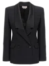 ALEXANDER MCQUEEN ALEXANDER MCQUEEN DOUBLE BREASTED BLAZER WITH SATIN DETAILS