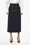 Alexander Mcqueen Double-breasted Designed Wool Blend Skirt