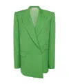 Alexander Mcqueen Drop-hem Double-breasted Boxy Blazer Jacket In Green