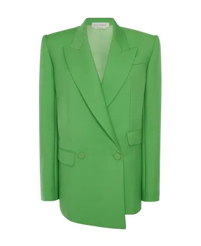 ALEXANDER MCQUEEN ALEXANDER MCQUEEN DOUBLE-BREASTED ASYMMETRIC BLAZER