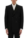 Alexander Mcqueen Double-breasted Tailored Jacket Structured Shoulders In Black
