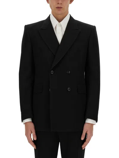 Alexander Mcqueen Double-breasted Jacket In Black