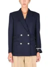 Alexander Mcqueen Women's Double-breasted Jacket In Blue