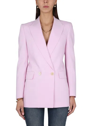 Alexander Mcqueen Women Double-breasted Jacket In Pink