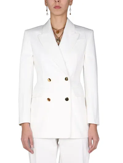 Alexander Mcqueen Double-breasted Jacket In White