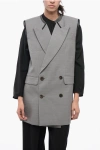 Alexander Mcqueen Double-breasted Oversized Wool Blazer With Peak Lapel