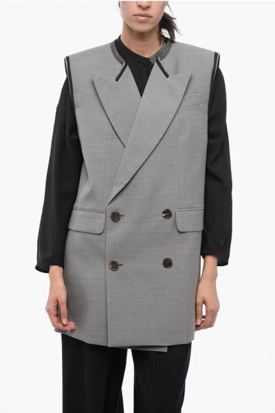 Alexander Mcqueen Double-breasted Oversized Wool Blazer With Peak Lapel