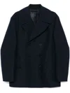 Alexander Mcqueen Double-breasted Peacoat In Blue