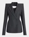 Alexander Mcqueen Crossed Blazer In Dark Grey