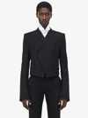 Alexander Mcqueen Double-breasted Shrunken Blazer In Black
