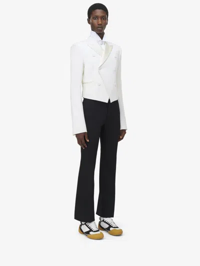 Alexander Mcqueen Double-breasted Wool-twill Suit Jacket In Bone