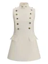 Alexander Mcqueen Day Mini Dress In Neutrals
