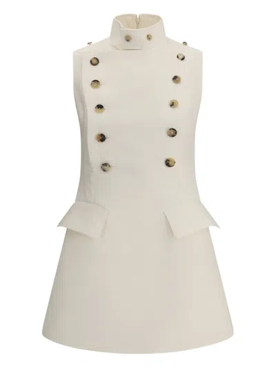Alexander Mcqueen Double-breasted Sleeveless Dress In White