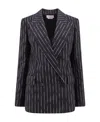 Alexander Mcqueen Pinstripe Tailored Jacket With Double-breasted Front In Black