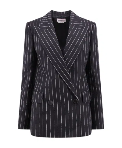 ALEXANDER MCQUEEN ALEXANDER MCQUEEN DOUBLE-BREASTED STRIPED BLAZER