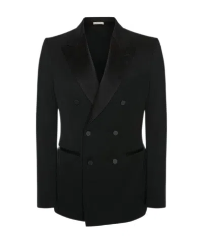 Alexander Mcqueen Double-breasted Suit Jacket In Black