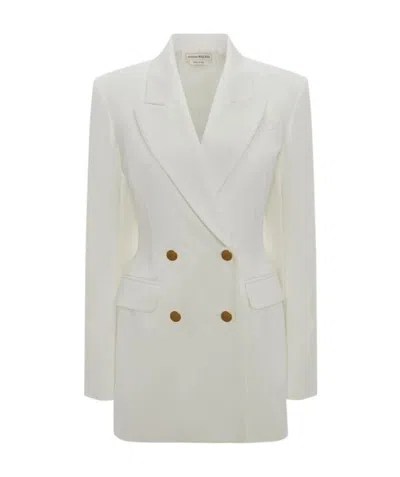 Alexander Mcqueen Double-breasted Tailored Blazer In White