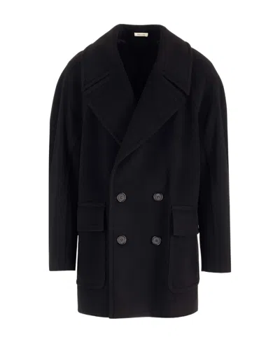 Alexander Mcqueen Double-breasted Tailored Coat In Black