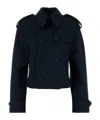 Alexander Mcqueen Wool Trench Coat Cropped Length