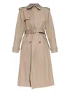Alexander Mcqueen Alexander Mc Queen Beige Cotton Trench Coat In Nude