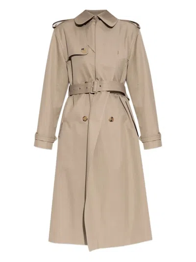 Alexander Mcqueen Alexander Mc Queen Beige Cotton Trench Coat In Nude