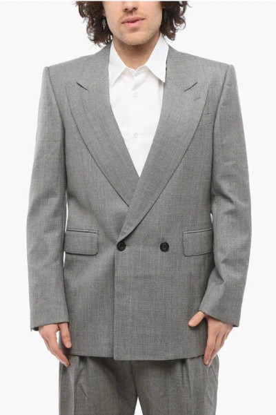 Alexander Mcqueen Double-breasted Twill Wool Blazer With Flap Pockets