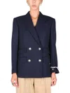 Alexander Mcqueen Women's Double-breasted Jacket In Blue