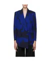 Alexander Mcqueen Blue Graffiti Blazer In Black