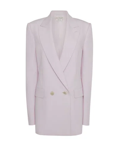 Alexander Mcqueen Doppelreihiger Blazer In Pink
