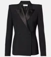 Alexander Mcqueen Double-breasted Wool Blazer In Schwarz