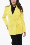 Alexander Mcqueen Double-breasted Wool Blazer With Peak Lapel And Covered Butt