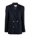 Alexander Mcqueen Double-breasted Wool-blend Blazer In Black