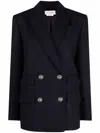 Alexander Mcqueen Double-breasted Wool And Cashmere-blend Coat In Blau