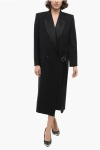 Alexander Mcqueen Double-breasted Wool Blend Coat With Buckle Detail