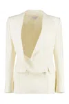 Alexander Mcqueen Double-breasted Wool Jacket In Ivory