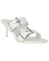 Alexander Mcqueen Double Buckle Punk Leather Mule In White