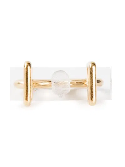 Alexander Mcqueen Double Knuckle Ring In Gold