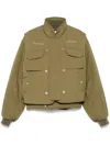Alexander Mcqueen Double Layer Bomber Jacket In Green