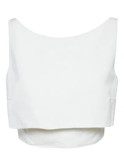 Pre-owned Alexander Mcqueen Double-layer Top In White