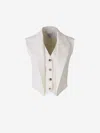 Alexander Mcqueen Layered Wool Waistcoat In Beige