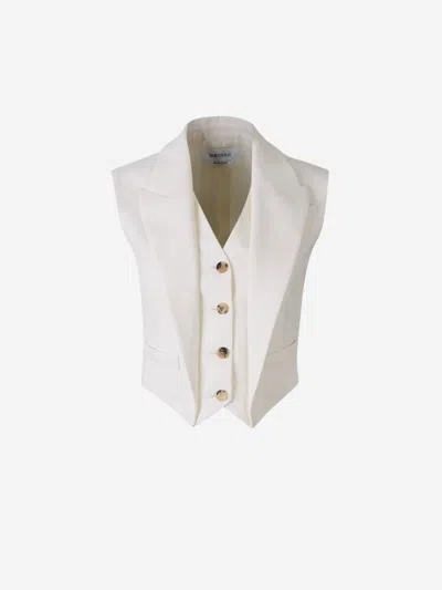 Alexander Mcqueen Layered Wool Waistcoat In Beige